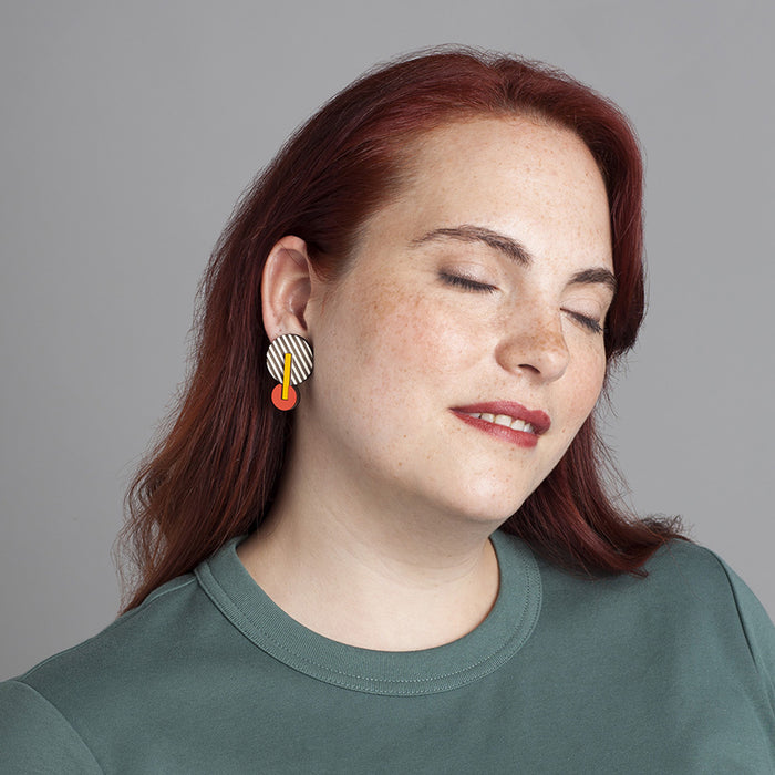 Pendientes Materia Rica - Two circles & a bar